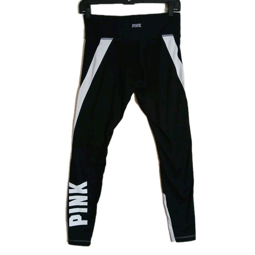Victoria's Secret Cozy PINK‎ Athleisure Black/White Leggings Size Small